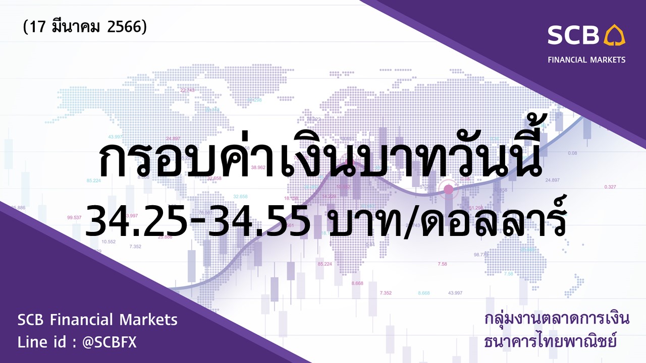ประเมินค่าเงินบาทเคลื่อนไหวในกรอบ 34.25-34.55